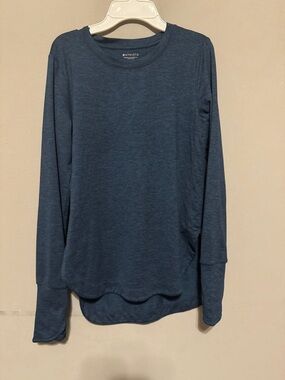 Athleta Heathered Deep Blue Crewneck Tee